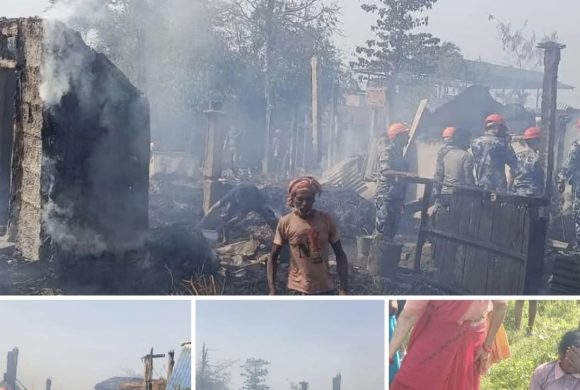 बूढीगंगाको मुसहर बस्तीमा भीषण आगलागी, एक दर्जन बढी घर जले