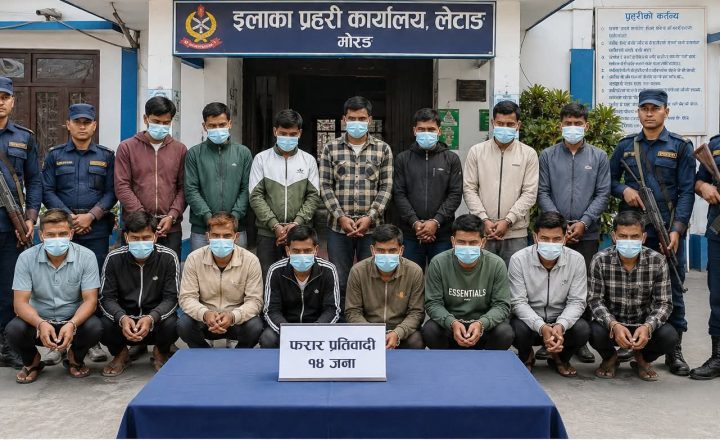 लेटाङबाट १४ जना फरार प्रतिवादी पक्राउ
