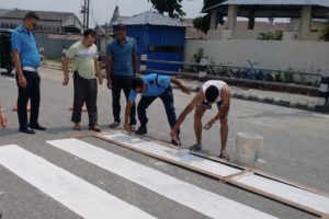 निमुवा ट्राफिक द्वारा विभिन्न स्थानमा  जेब्रा क्रसिङ निर्माण
